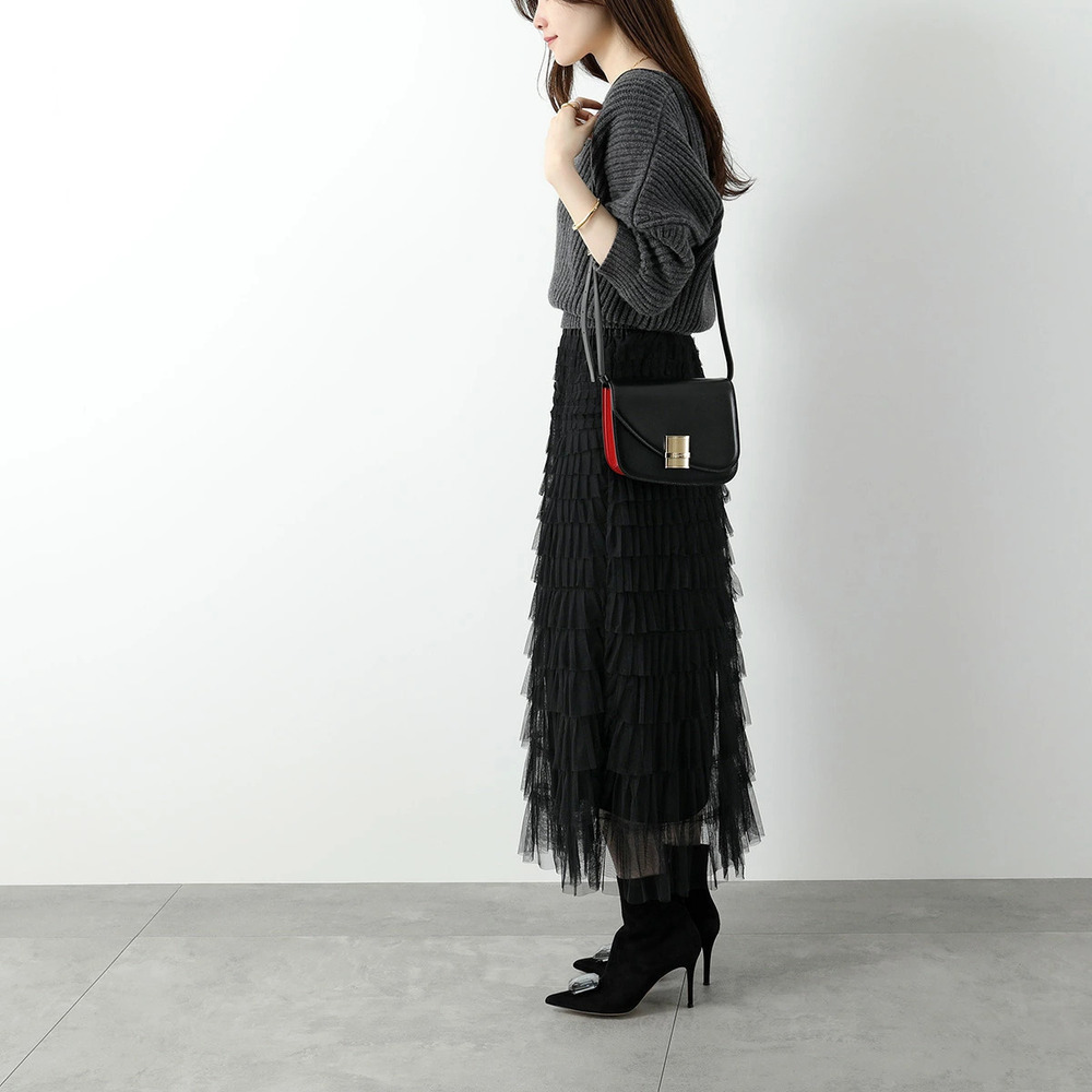 Salvatore Ferragamo Leather Bag FIAMMA Crossbody Black